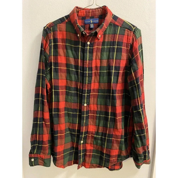 POLO RALPH LAUREN BOYS BUTTON UP FLANNEL XL 18-20 PERFECT CONDITION.  NO FLAWS. - Picture 1 of 10